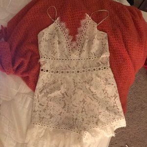 Saylor white lace romper